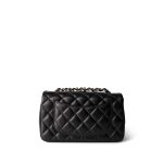 21K Black Lambskin Quilted Mini Rectangular Flap LGHW - Image 3