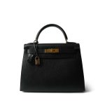 Kelly Sellier 28 Black Ardennes Gold Plated C Square Stamp