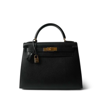 Kelly Sellier 28 Black Ardennes Gold Plated C Square Stamp
