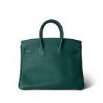Birkin 25 Malachite Togo Palladium Plated C Stamp - Image 6