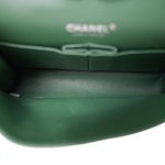 19B Dark Green Lambskin Quilted Medium Classic Flap Silver Hardware - Image 12