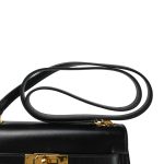 Mini Kelly Sellier 20 Black Box Calfskin Gold Plated M Circle Stamp - Image 10