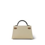 Mini Kelly Sellier II Tri-Color Horseshoe (HSS) Nata/Gris Meyer/Chai Epsom Palladium Plated U Stamp - Image 12