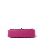24A Pink/Fuchsia Caviar Quilted Classic Flap Medium Light Gold Hardware - Image 9