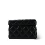 Black Lambskin Quilted Jewelry Box Small Light Gold Hardware - Image 3