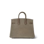 Birkin 25 Etoupe Swift and Grizzly Palladium Plated U Stamp - Image 8