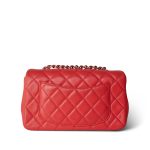 21P Red Lambskin Quilted Mini Rectangular Single Flap - Image 4