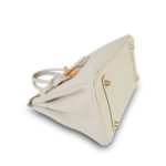 Birkin 25 Craie Veau Togo Gold Plated T Stamp - Image 19
