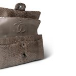 Grey Metallic Python Medium Classic Double Flap - Image 11