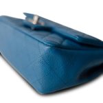 Blue Caviar Quilted Mini Rectangular Flap Silver Hardware - Image 9