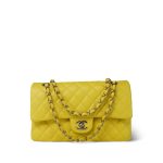 23P Yellow Caviar Quilted Classic Flap Medium Light Gold Hardware - Image 10