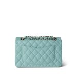 19C Tiffany Blue Caviar Quilted Classic Flap Small Light Gold Hardware - Image 7