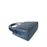 Dark Blue Shiny Aged Calfskin Quilted Nano Kelly Shopper Aged Gold Hardware - Image 11