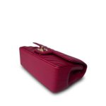 18B Raspberry Caviar Chevron Quilted Mini Rectangular Flap Light Gold Hardware - Image 11