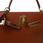 Kelly Sellier 28 Noisette Box Calfskin Gold Plated [E] Stamp - Image 11