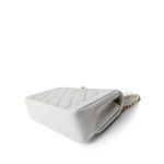 Vintage White Lambskin Quilted Diana Flap Medium GHW - Image 9