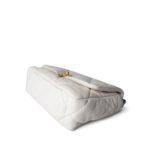 21P White Lambskin Quilted 19 Flap Small Mixed Hardware - Image 6
