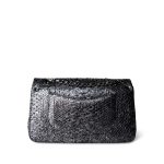 Black Silver Metallic Python Medium Classic Flap - Image 3