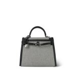 Kelly Sellier 25 Noir Écru Swift Toile Palladium Plated B Stamp - Image 11