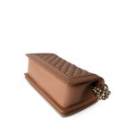 21K Caramel Caviar Quilted Boy Bag Medium Light Gold Hardware - Image 3