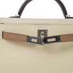 Mini Kelly Sellier II Tri-Color Horseshoe (HSS) Nata/Gris Meyer/Chai Epsom Palladium Plated U Stamp - Image 9