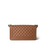 21K Caramel Caviar Quilted Boy Bag Medium Light Gold Hardware - Image 11