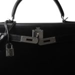 SOLD Kelly Sellier 28 Black Box Calfskin Palladium Plated [G] Stamp - Image 7