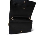 Gold Iridescent Python Black Calfskin WOC Aged Gold Hardware - Image 10