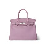 Birkin 30 Mauve Sylvestre Veau Epsom Palladium Plated Z Stamp - Image 3