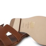 Hermès Box Calfskin Oran Sandals Gold Size 37.5 - Image 11