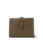 Bearn Compact Wallet Etoupe Epsom Gold Plated U Stamp