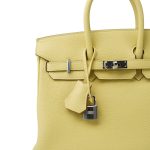 Birkin 25 Jaune Poussin Togo Palladium Plated W Stamp - Image 3