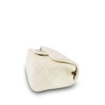 Glittery Ivory Caviar Quilted Mini Square Flap SHW - Image 4