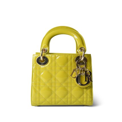Mini Lady Dior Green Patent Cannage