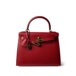 Kelly Sellier 28 Rouge Casaque Epsom Gold Plated C Stamp - Image 14