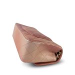 21S Metallic Rose Gold Grained Lambskin Quilted Mini Rectangular Flap LGHW - Image 14