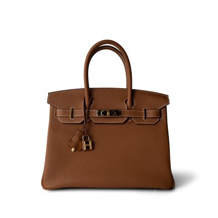 Birkin 30 Gold Togo Gold Plated U Stamp