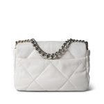 22S White Lambskin Quilted 19 Flap Small Mixed Hardware - Image 4