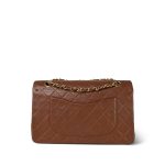 Dark Caramel/Brown Lambskin Quilted Classic Flap Bag Medium GHW - Image 3