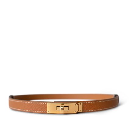 Kelly Belt Gold Epsom Gold Plated U Stamp