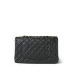 18S Dark Grey/Charcoal Caviar Quilted Classic Flap Medium Light Gold Hardware - Image 4