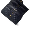 Navy Lambskin Quilted Classic Flap Medium Gold Hardware - Image 12