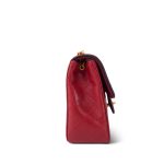 Red Lambskin Quilted Black Trim Mini Square Flap Gold Hardware - Image 4