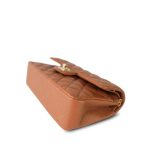 22S Caramel Lambskin Quilted Small Classic Flap Light Gold Hardware - Image 6