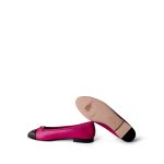 Chanel Fuchsia/Black Lambskin Cap Toe CC Ballerina Flats Size 38/7.5 - Image 7