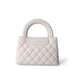 24P Shiny Aged Calfskin Quilted Nano Kelly Shopper White Antique Gold Hardware - Image 3