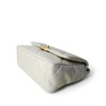 21P Iridescent White Lambskin Quilted 19 Flap Small Mixed Hardware - Image 7