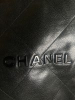 23K Black Caviar Quilted 22 Hobo Drawstring Bag Medium Aged Gold - Image 7