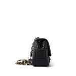 Black Lambskin Quilted Monacoco Mini Square Flap Light Gold Hardware - Image 4