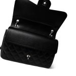 Black Caviar Quilted Jumbo Classic Flap Silver Hardware - Image 9
